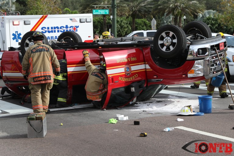 Extrication Crash Involving a Clearwater Fire & Rescue Vehicle