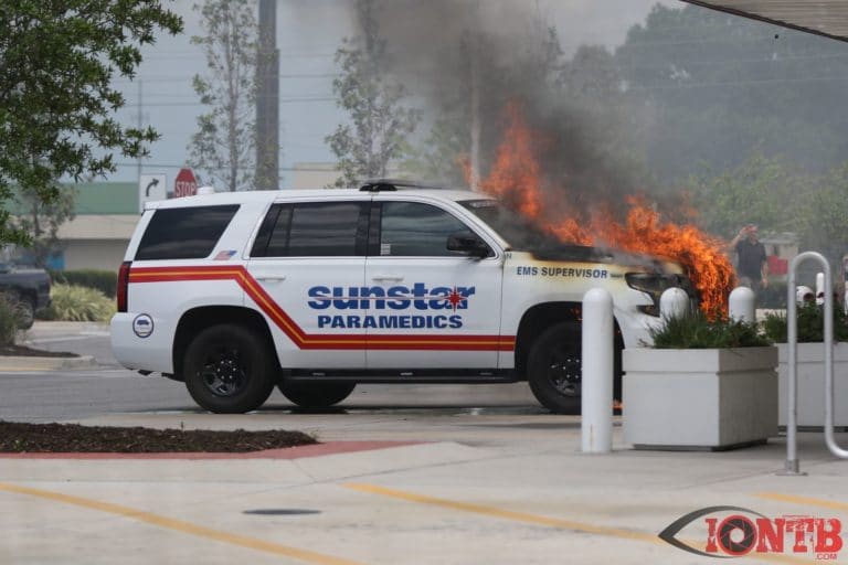 Fire Consumes Vehicle of Sunstar Paramedics EMS Supervisor in Largo