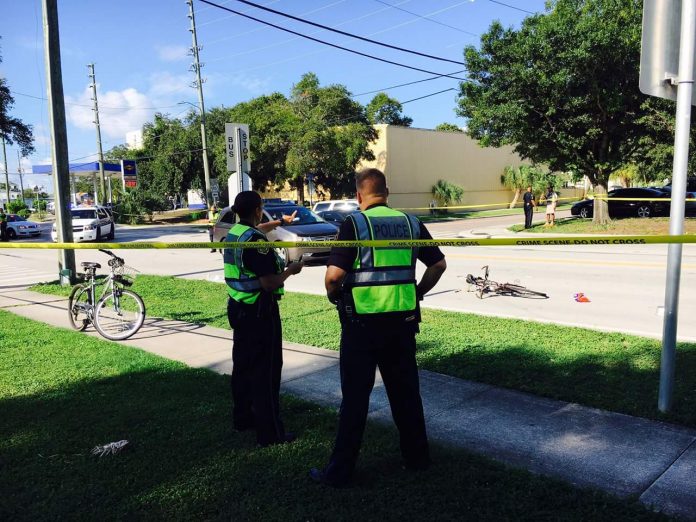Clearwater Police investigate a bicycle crash that left a man critically injured