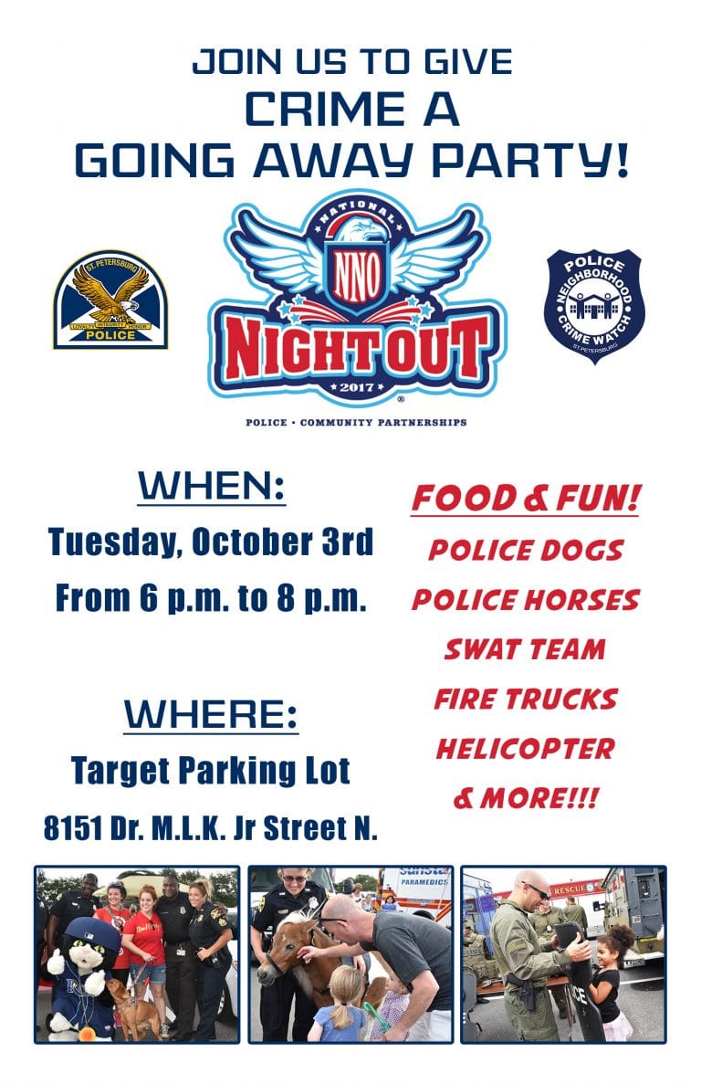 St. Petersburg Police Holding Its Annual National Night Out On October 3rd