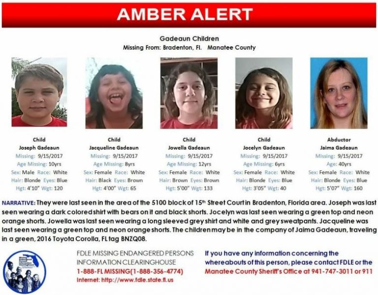 Florida Amber Alert Issued Out of Manatee County IONTB