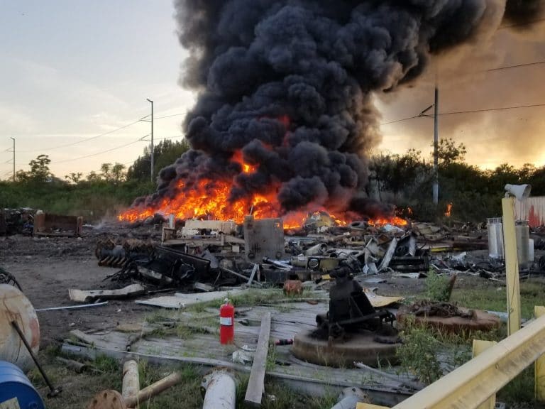 Tire Fire Burning in Hillsborough County