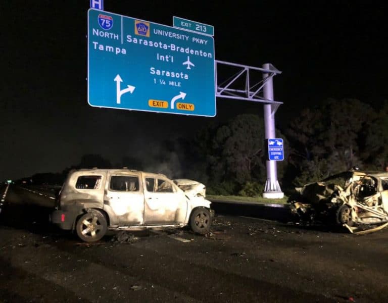 FHP: Two Dead in Fiery Wrong-way Crash on I-75 in Sarasota