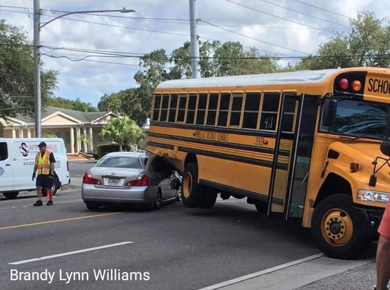 School Bus Arriving at Oak Grove Middle Involved in Crash