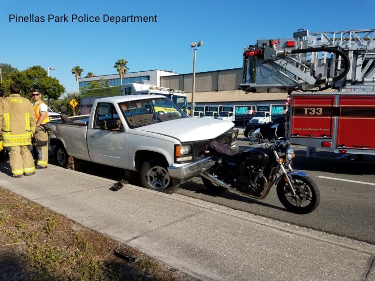 Passenger on Motorcycle Seriously Injured in Pinellas Park Rear-end Crash