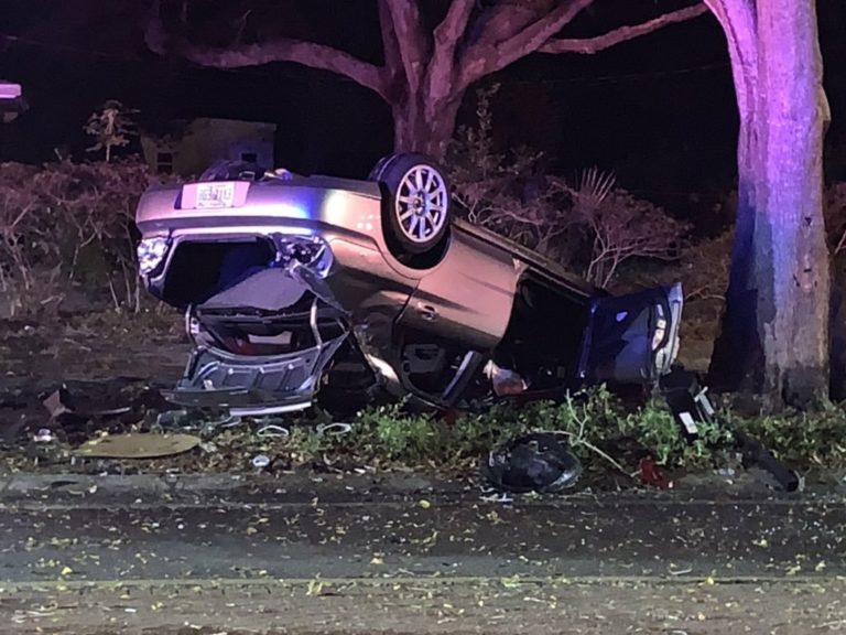 Clearwater Police Investigating Fiery Rollover Crash off Cleveland Street Friday Evening