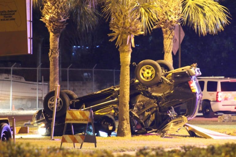 Subjects Flee From Overturned Vehicle Friday Night in Madeira Beach