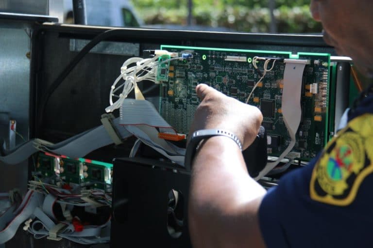 Photo of gas pump skimmer found in Clearwater. Photo courtesy of Clearwater Police