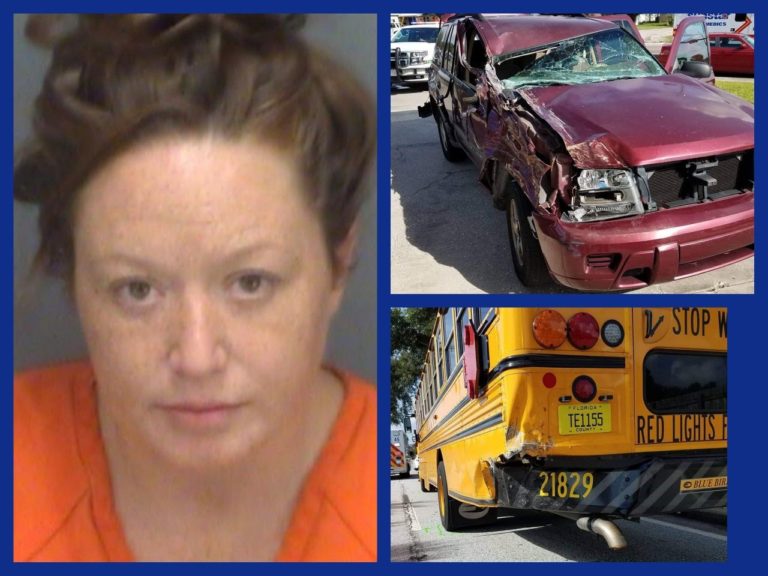 Woman Arrested for DUI After Hitting a School Bus in Pinellas Park with a Baby in Her Car