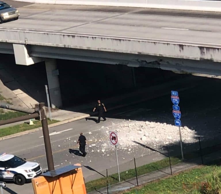 Damage to I-175 Overpass Closes Roadway in St. Petersburg