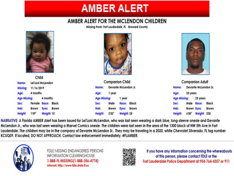 CANCEL: Amber Alert Issued for Two Fort Lauderdale Children