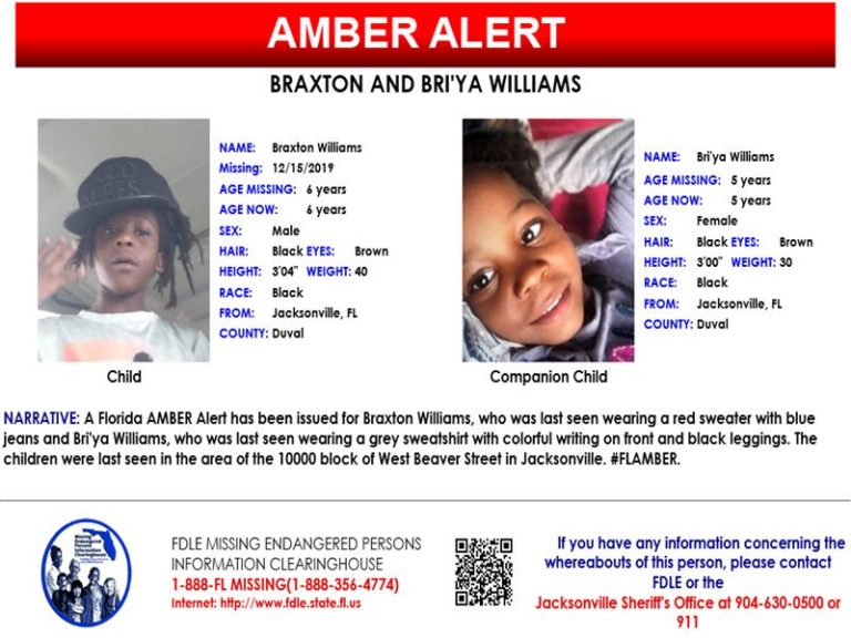 Florida Amber Alert out of Jacksonville in Duval County