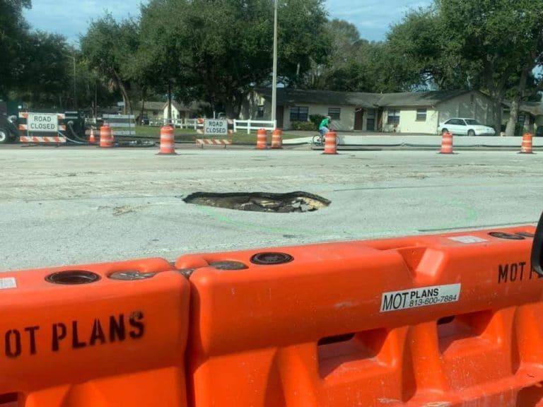 Sewer break closing parts of Belcher Road in Pinellas Park