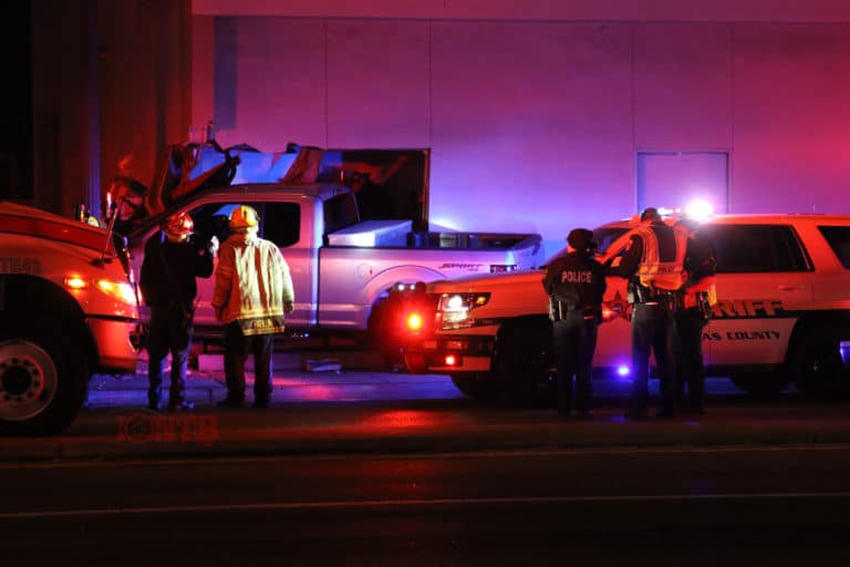 Crash sends truck into the Largo Auto Center building off West Bay Drive