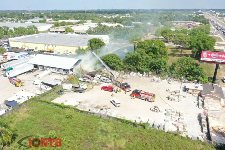 Largo fire crews battle two alarm fire outside warehouse