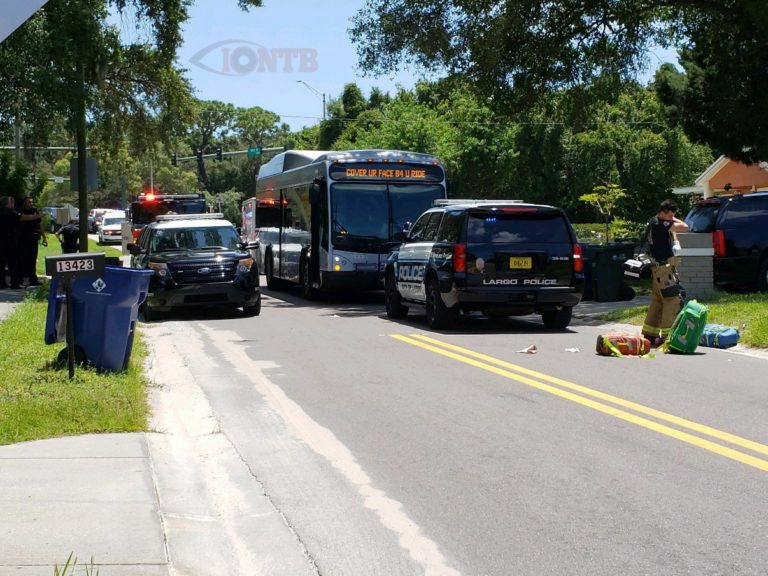 Largo Police Officer injured after being struck by a PSTA bus