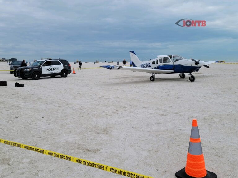 Aircraft emergency forces pilot to land plane on Treasure Island beach
