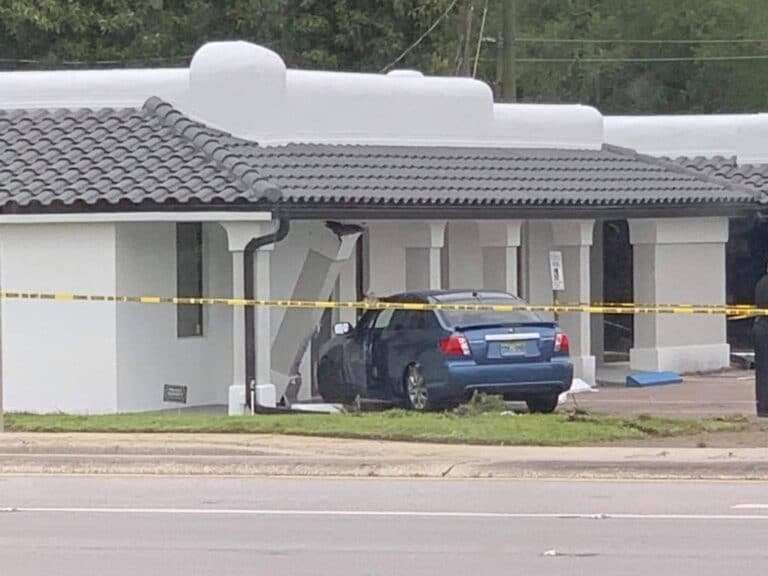 Car strikes and kills pedestrian before hitting St. Petersburg office building, driver arrested for DUI