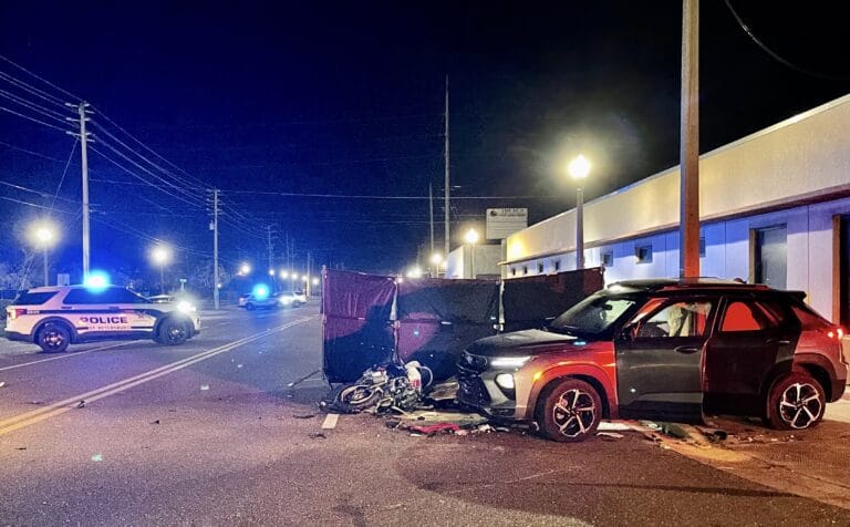 Two dead, one critically injured following motorcycle involved crash in St. Petersburg