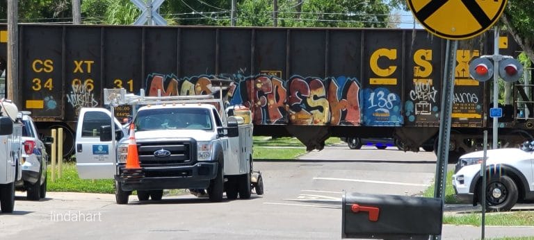 Clearwater intersection closed after crash involving a city truck and a CSX train