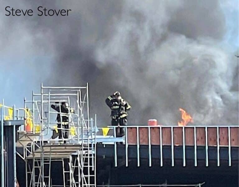 Fire extinguished on roof of the ongoing construction site of the new YMCA and Riviera Middle School in St. Petersburg