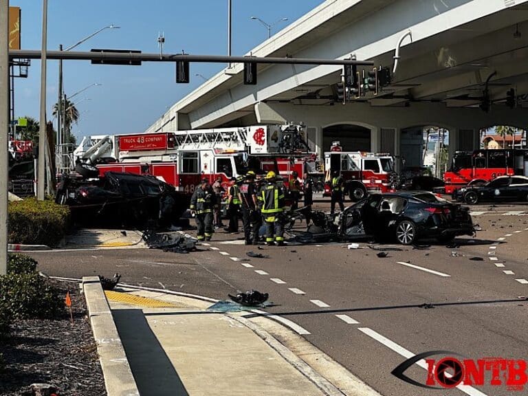 Crash at Frontage Road and Belleair Road injures four