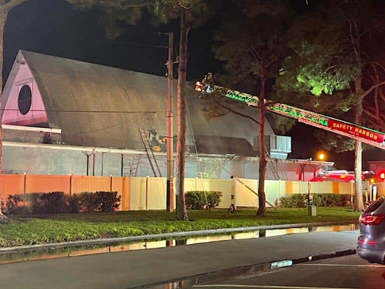 Firefighters respond to structure fire at Coastal Christian Church in Dunedin
