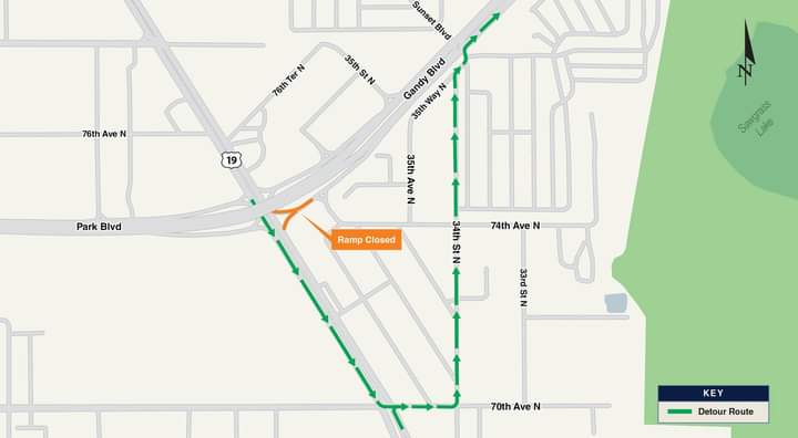 US 19 Ramps to Gandy Boulevard Temporarily Closing Thursday Night