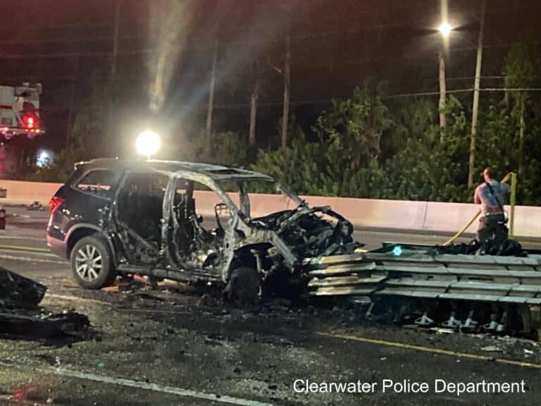 Fiery Crash on U.S. 19 in Clearwater: Driver Ejected, Alcohol Suspected