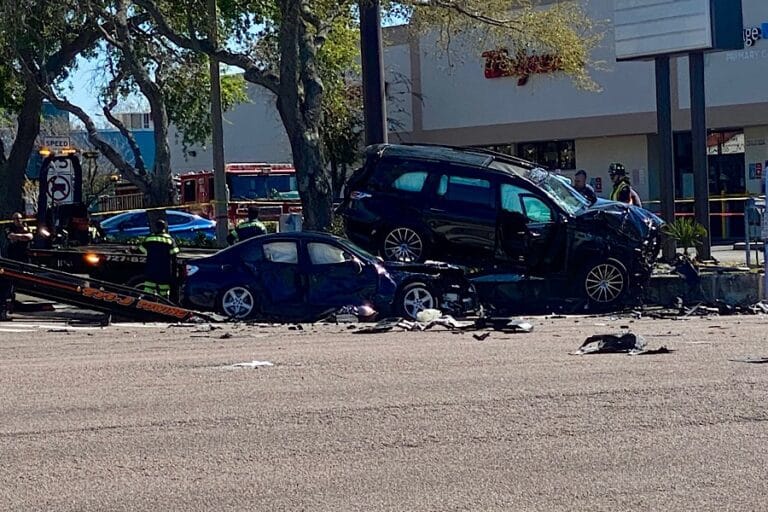 Pedestrian seriously injured in a multiple vehicle crash with extrication in St. Petersburg