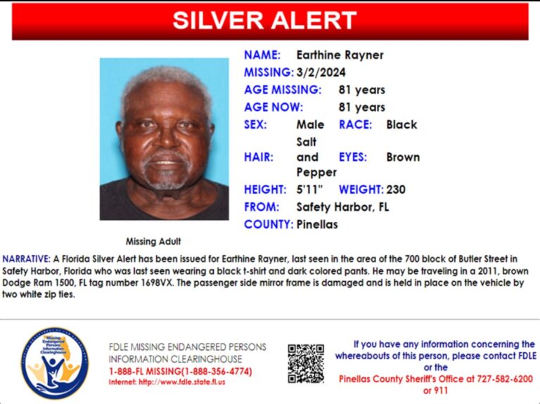 CANCELLED: Silver Alert issued for Safety Harbor man