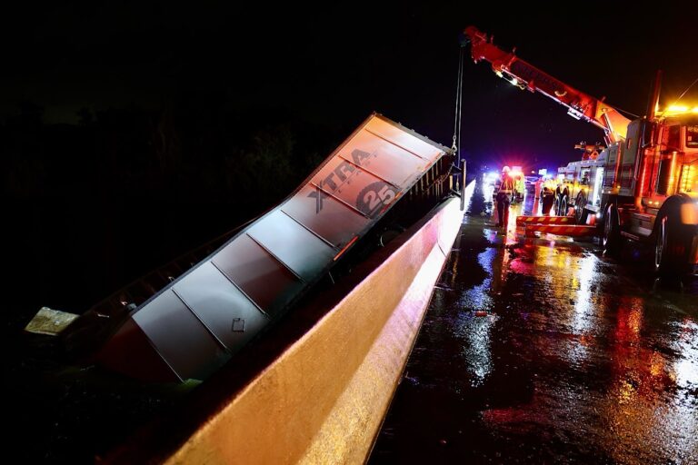 18-wheeler into the Tampa Bypass Canal closes southbound I-75, confirmed fatality