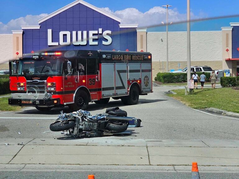 Largo Police Investigate a Serious Crash Involving a Motorcyclist on Ulmerton Road