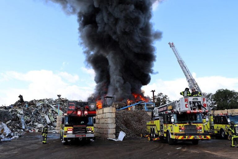 Hillsborough County Fire Rescue Responds to 3-Alarm Scrapyard Fire