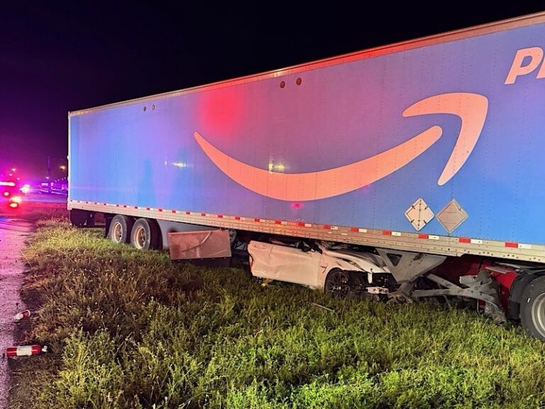 BMW Crashes Under Amazon Tractor-Trailer on I-75