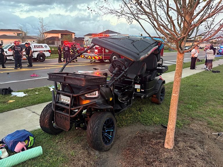 Golf Cart with Family of Seven and Teen Neighbor Overturns in Wesley Chapel Crash
