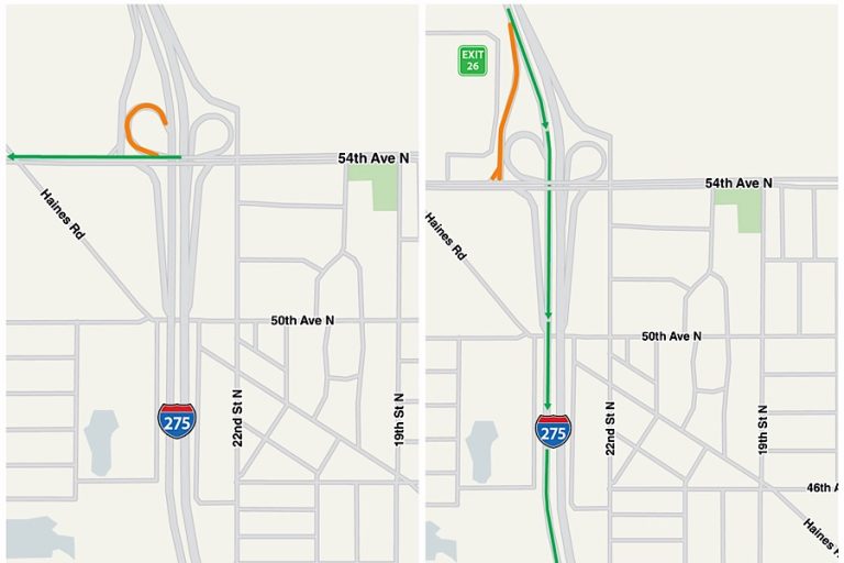 I-275 Interchange at 54th Avenue N Impacted by Closures Lasting Several Months