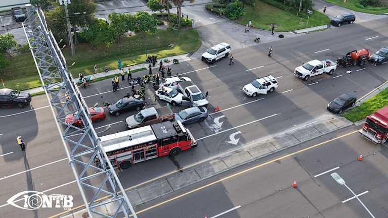10-Vehicle Crash in Largo Leaves Three Seriously Injured, Closes 66th Street