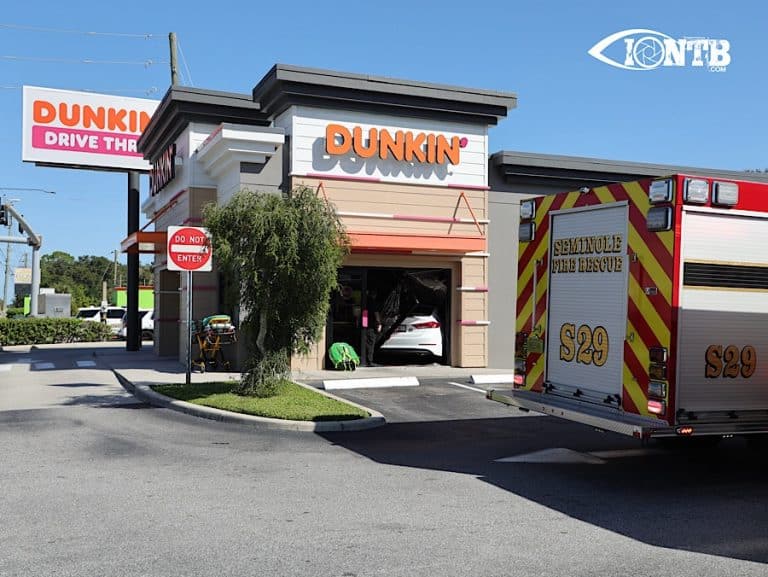 Driver, 85, Suffers Minor Injuries After Car Crashes Into Dunkin’ on Seminole Boulevard